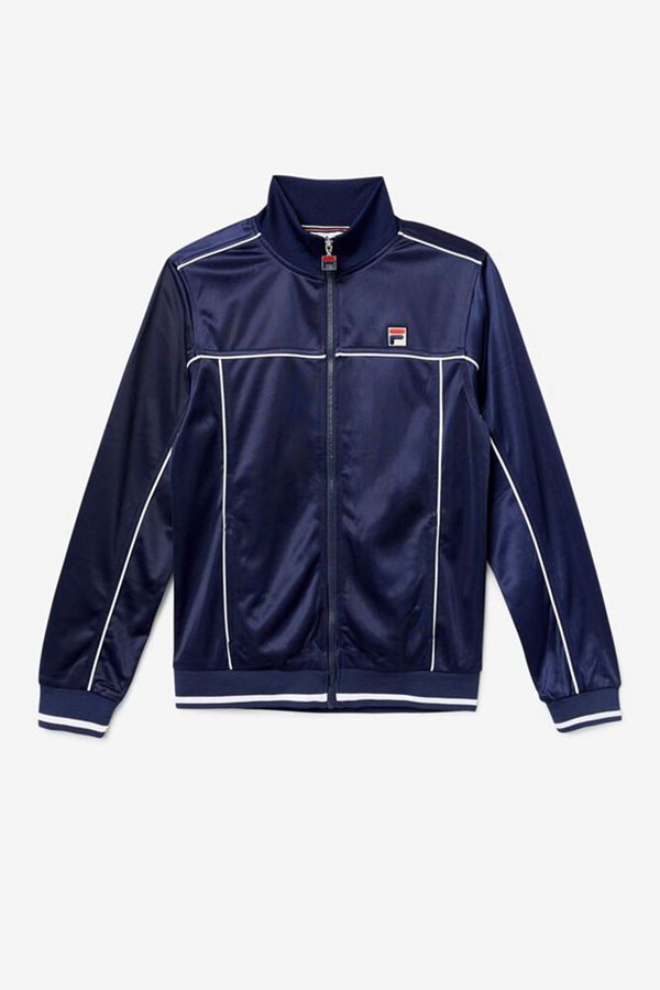 Chaquetas Fila Hombre Azul Marino - Terry Track - España 542176CMK